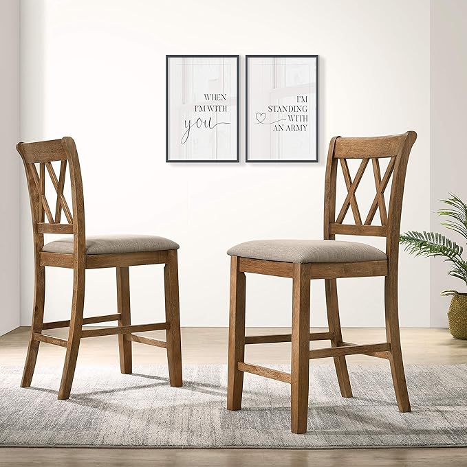 Roundhill Furniture Windvale Fabric Upholstered Counter Height Dining Chairs by RoundhillFurniture