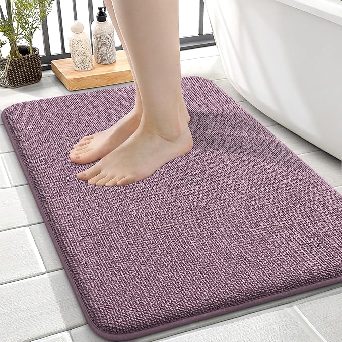 OLANLY Thick Memory Foam Bath Mat Rug 24x16, Extra Soft Absorbent Bathroom Rug by OLANLY