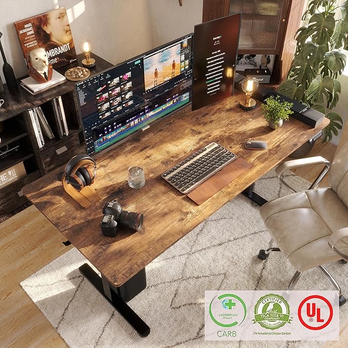 Monomi Electric Standing Desk, 63 x 28 inches Height Adjustable Ergonomic Home - Image 3