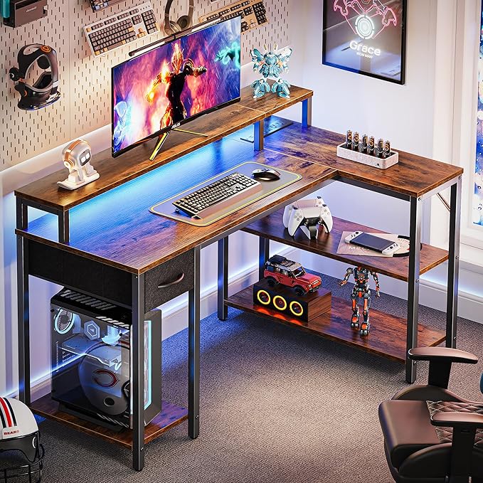SUPERJARE 47 inch Reversible L Shaped Desk - Image 2