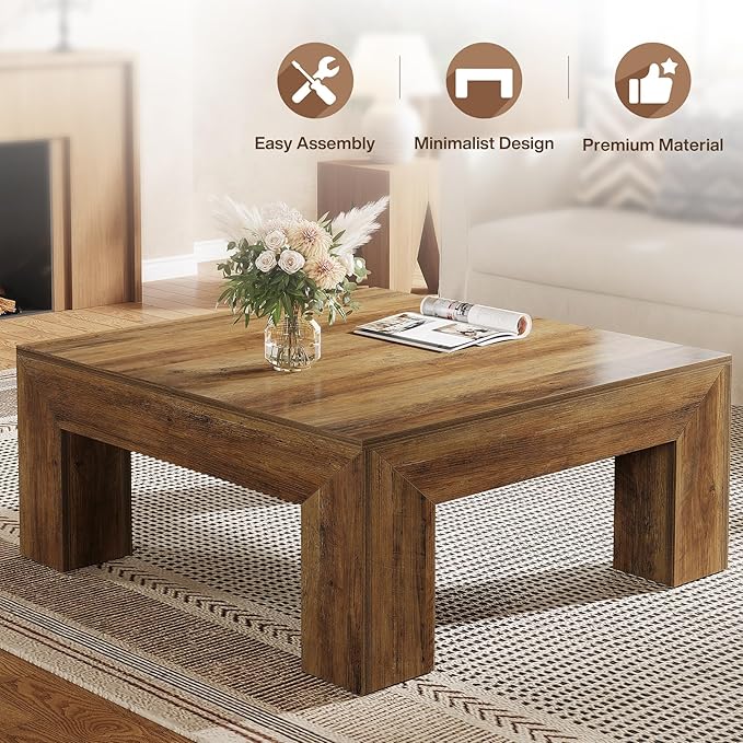 Tribesigns 39.4-Inch Square Coffee Table - Image 5
