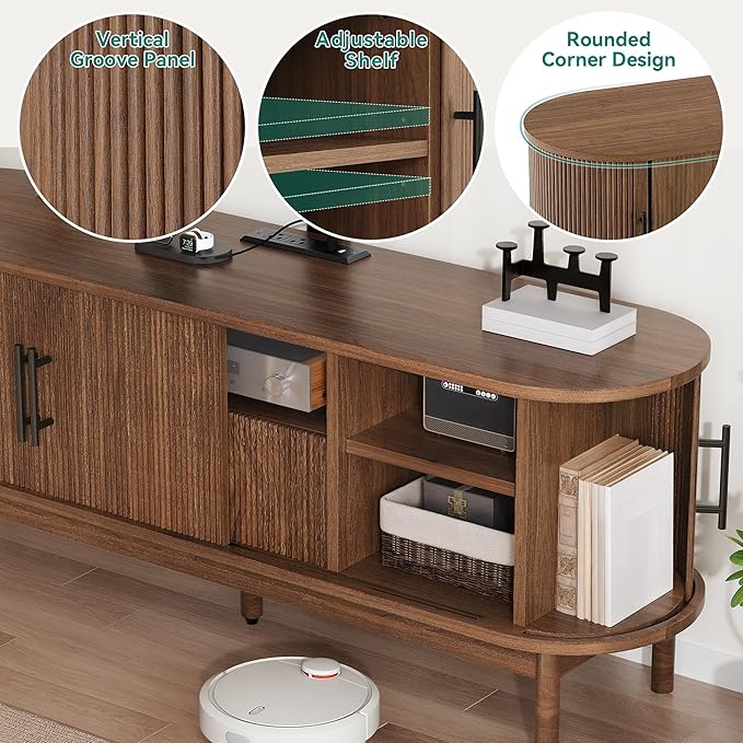 YITAHOME TV Stand with Mount and Power Outlet, Modern Entertainment Center with - Image 6
