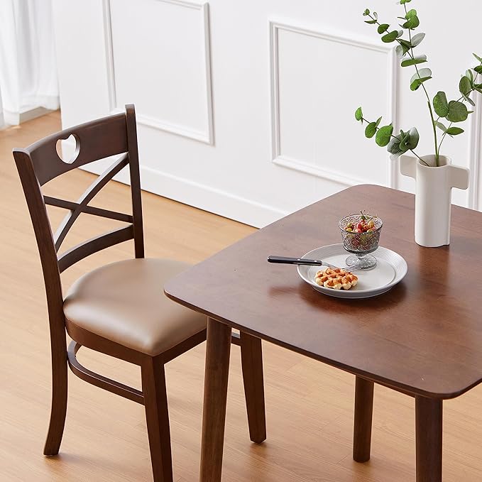 Livinia Aslan 29.5" Malaysian Oak Square Wooden Dining Table/Small Solid Wood - Image 4