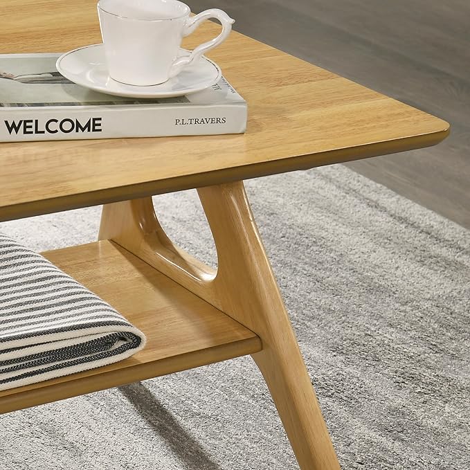 Roundhill Furniture Arona 3-Piece Coffee Table Set, Coffee Table and Two End - Image 12