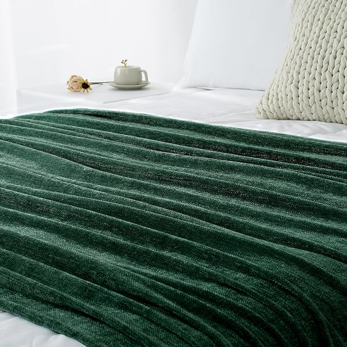 Chenille Throw Blanket for Couch 60"X 80" Twin, Soft Cozy Throws - Image 9