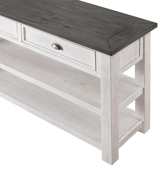 Martin Svensson Home Monterey Solid Wood Sofa Console Table White - Image 6