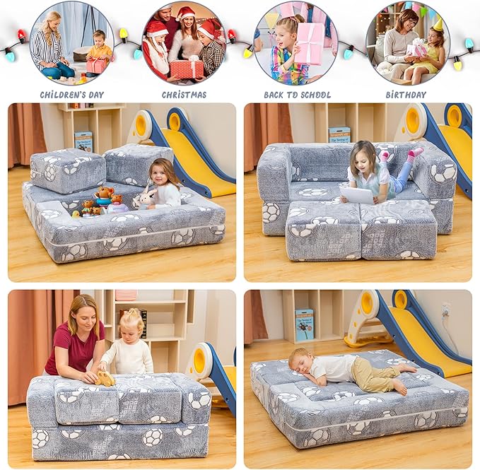 Lamerge Toddler Couch Glow in The Dark Toddler Fold Out Couch - Image 5