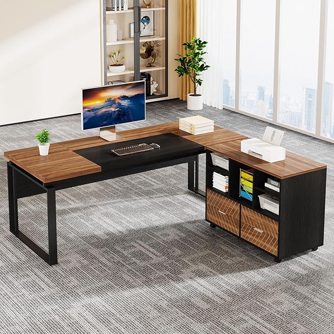 Tribesigns 2-Drawer Wood File Cabinet, Mobile Lateral Filing Cabinet - Image 7