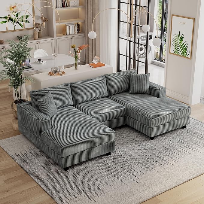 99" Symmetrical U Shaped Reversible Modular Sectional Sofa, Convertible Sofa by Unknown