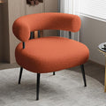 Mid Century Sherpa Boucle Accent Chair, Round Upholstered Barrel Arm Chair by SEYNAR