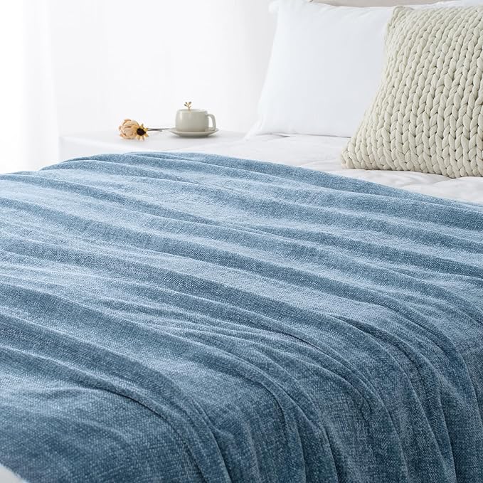 Chenille Throw Blanket for Couch 60"X 80" Twin, Soft Cozy Throws - Image 9