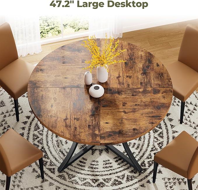 IRONCK 47.2" Round Dining Table - Image 3