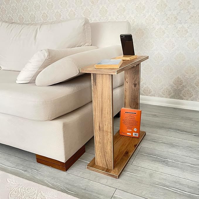 Very Narrow Side Table for Living Room, Small Apartment Space Between Chairs - Image 2