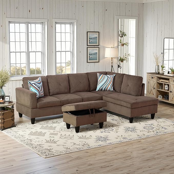NicBex Sectional Couch 3 Pieces Sofa Set by NicBex