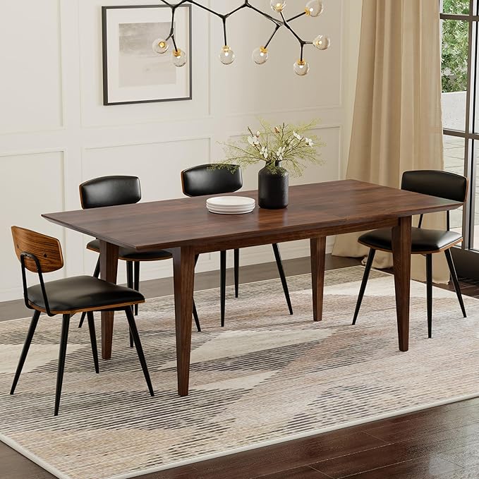 SIMPLIHOME Colby Extendable Dining Table, Solid Wood Walnut Veneer in Walnut - Image 2