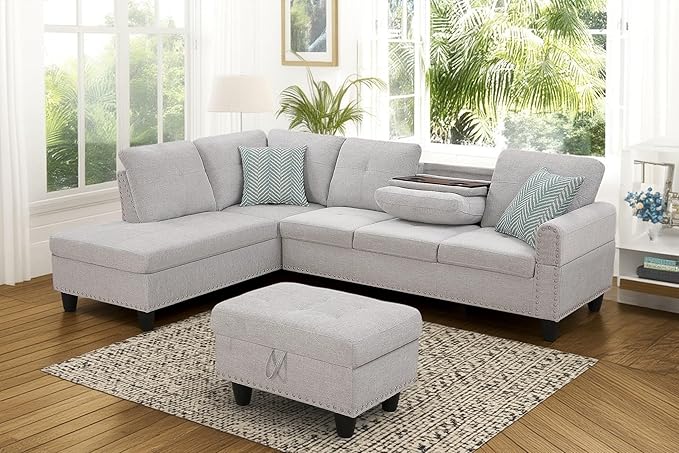 98 Inch L Shaped Sectional Sofa - Image 4