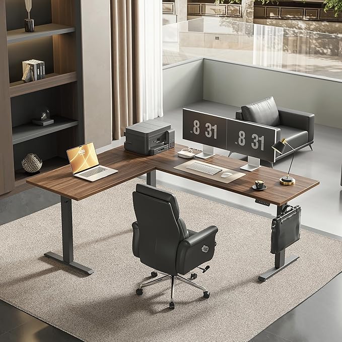 Agilestic Triple Motors 73" x 60" L Shaped Standing Desk, Electric Standing - Image 2