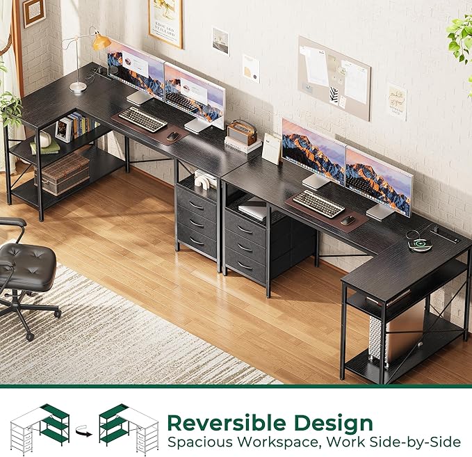 Huuger L Shaped Office Desk - Image 4