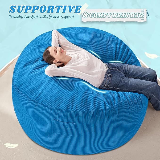 HABUTWAY 4FT Bean Bag Chair, Giant Bean Bag Chairs - Image 5