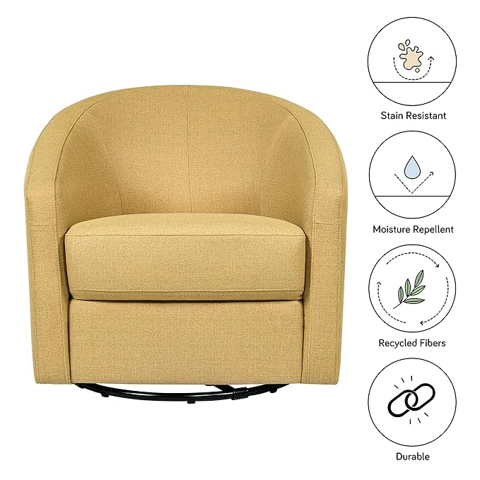 babyletto Madison Swivel Glider in Performance Dijon Eco-Twill, Water Repellent - Image 5