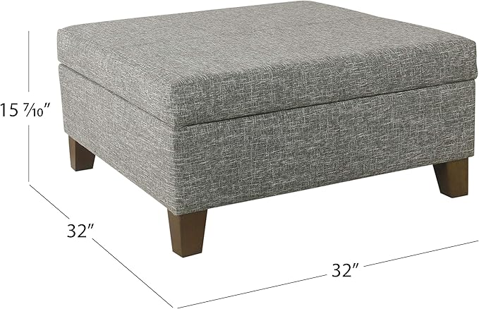 HomePop Home Decor | Luxury Square 32” Storage Ottoman - Image 3
