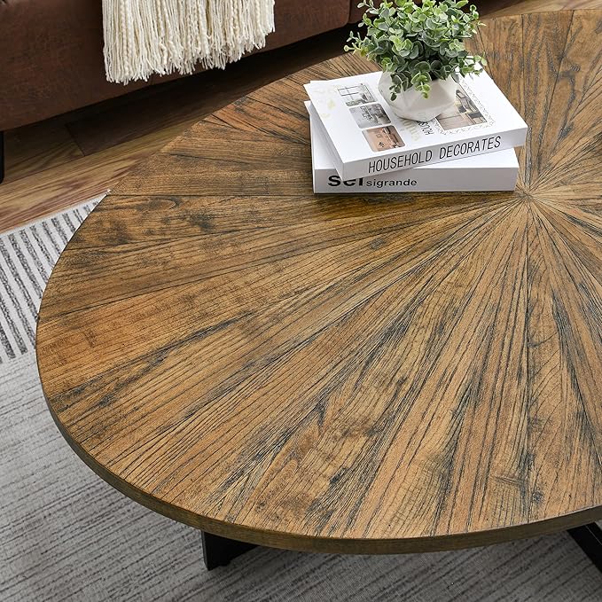 Solid Wood Oval Coffee Table - Image 7