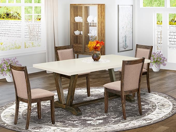 East West Furniture V727MZ716-5 5 Piece Dining Table Set - Image 2