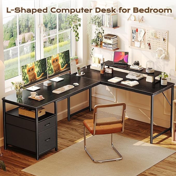 PRAISUN 63 Inch L Shaped Desk - Image 3