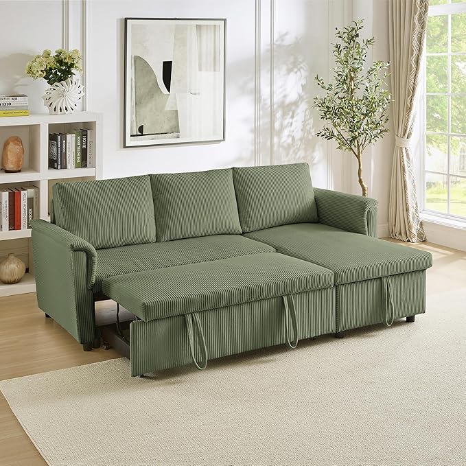 Ball & Cast Reversible Sectional Sofa Couch, L-Shape Sleeper Sofa Bed - Image 5