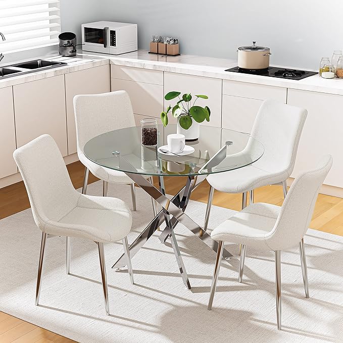 Round Tempered Glass Dining Table - Image 2
