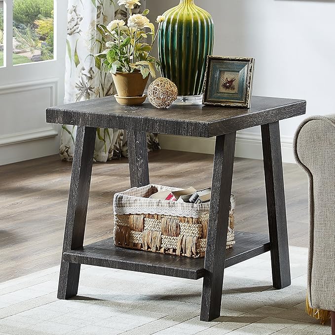 Roundhill Furniture Athens Contemporary 3-Piece Wood Shelf Coffee Table Set - Image 4