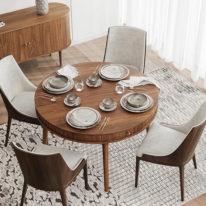 WERMO 47'' Round Dining Table for 4 People - Image 5