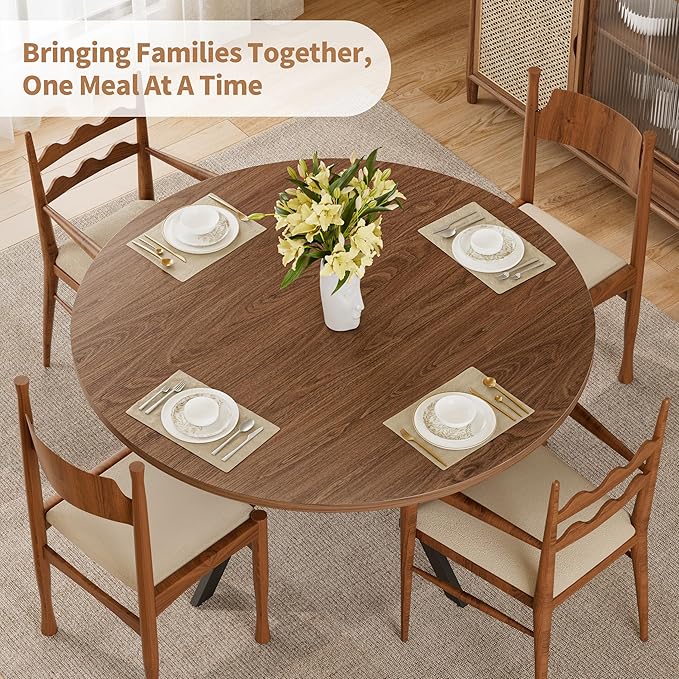 42" Round Dining Table for 4, Farmhouse Kitchen Table - Image 3