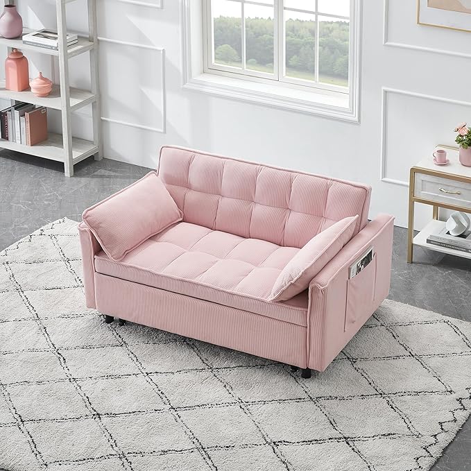 Ball & Cast Convertible Sofa Bed, Loveseat Sleeper Sofa W/Pull-Out Bed - Image 4
