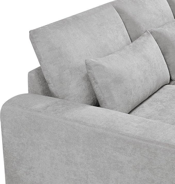 129.9 Inch Modern Oversized L-Shape Feather Filled Sectional Sofa - Image 7