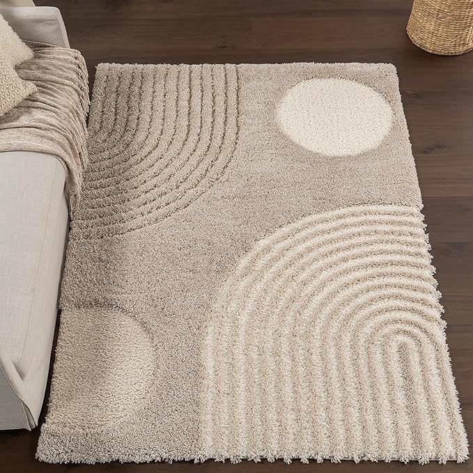 nuLOOM Gloria Abstract Shag Area Rug, Light Brown by nuLOOM