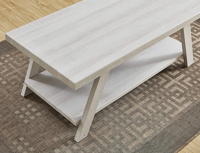Roundhill Furniture Athens Contemporary Wood Shelf Coffee Table - Image 6