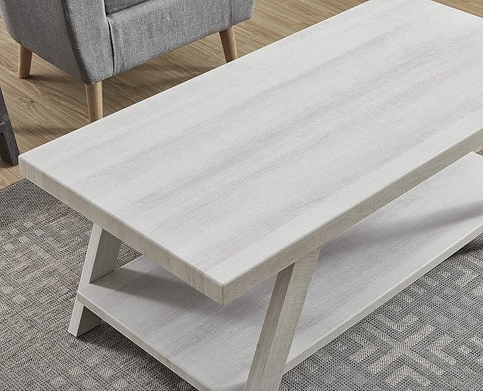 Roundhill Furniture Athens Contemporary Wood Shelf Coffee Table - Image 7