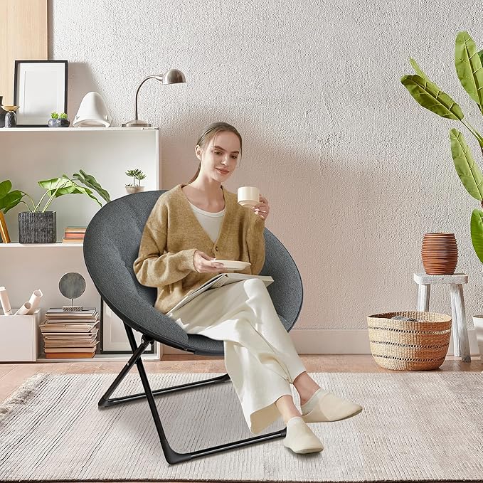 Saucer Chair with Faux Fur Cover - Image 2