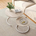 Round Coffee Table Set of 2 End Tables by HOJINLINERO