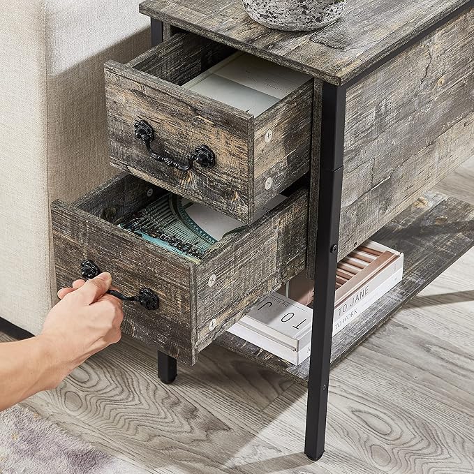 VECELO End Tables, Narrow Nightstands - Image 8