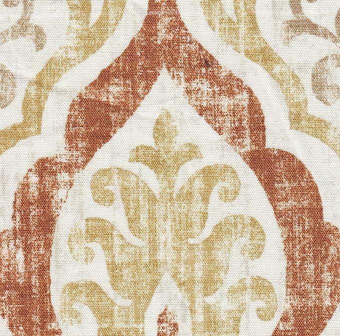 Square Ottoman - Burnt Orange and Cream Medallion - Image 9