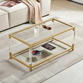 AGV LIGHTING 202205 BLEVIO Coffee Table, Modern Design Dual-Layer Coffee Table by AGVLightning