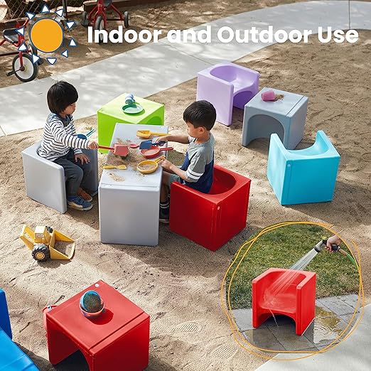 ECR4Kids Tri-Me Table and Cube Chair Set - Image 5