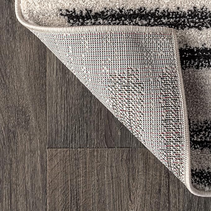 JONATHAN Y Khalil Modern Berber Stripe Cream/Black Runner Rug, Contemporary - Image 6