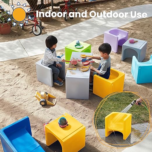 ECR4Kids Tri-Me Table and Cube Chair Set - Image 5