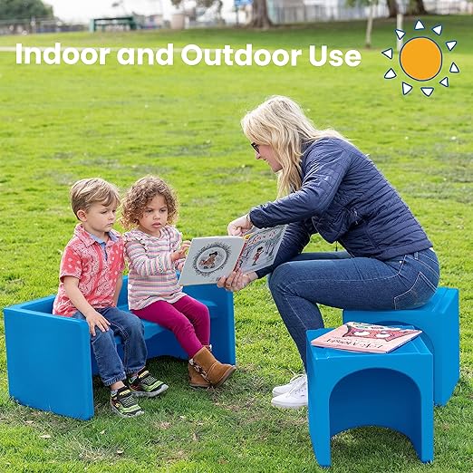 ECR4Kids Tri-Me Table and Cube Chair Set - Image 5