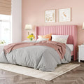Allewie Queen Size Velvet Bed Frame/Vertical Channel Tufted Wingback by Allewie