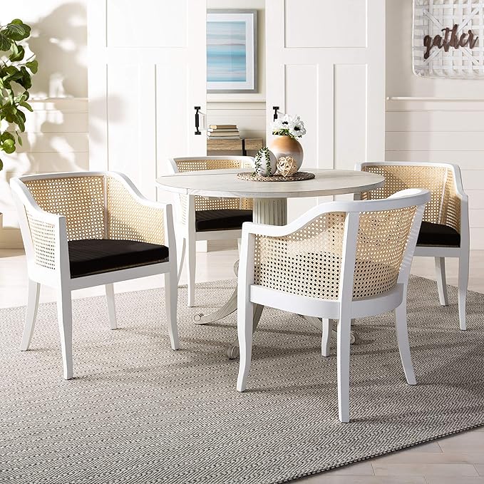 Safavieh Home Forest Traditional Antique White Drop Leaf Dining Table - Image 11