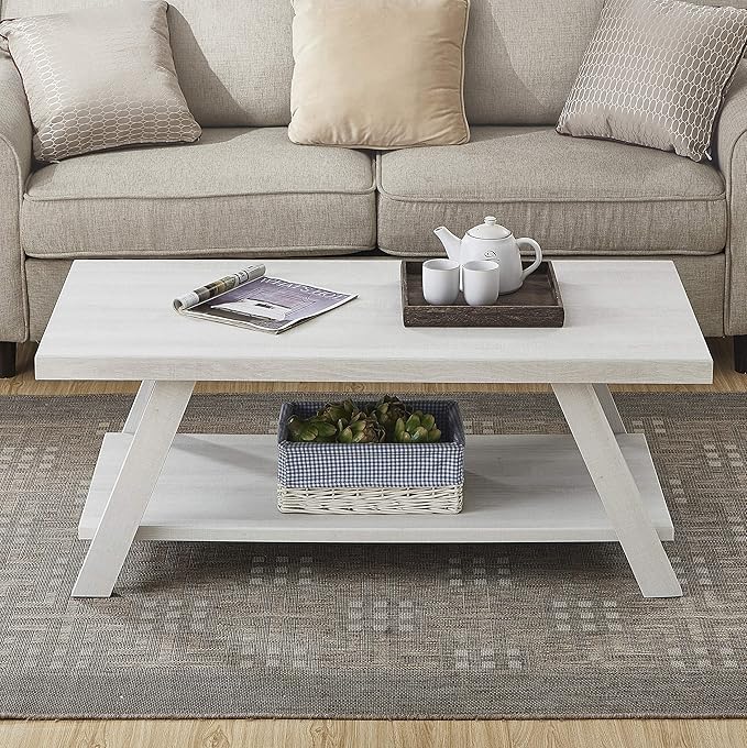 Roundhill Furniture Athens Contemporary Wood Shelf Coffee Table - Image 5